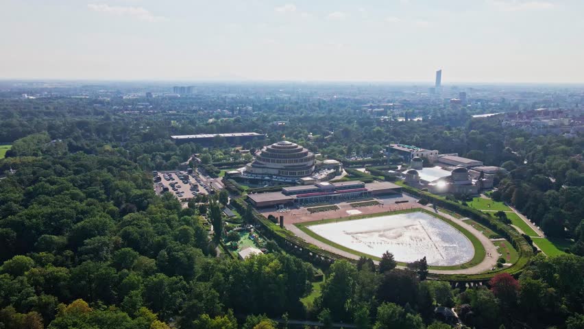 City of Wroclaw, Lower Silesia, Poland. Sunny day in European old town. Drone footage