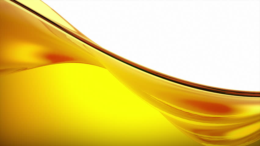 Super Slow Motion Shot of waving and Splashing Golden Oil on white Background isolated at 1000fps. Flowing and Waving oil fill the screen seamless loop. Beautiful 3d rendering animation with alpha Royalty-Free Stock Footage #1100440653