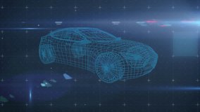 Animation of glitch effect over 3d car model and data processing against blue background. Computer interface and automobile engineering technology concept - Powered by Shutterstock - Get 15% off with code: PIKWIZARD15