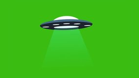Cartoon UFO, glowing spaceship, animation, 4K green background. - Powered by Shutterstock - Get 15% off with code: PIKWIZARD15