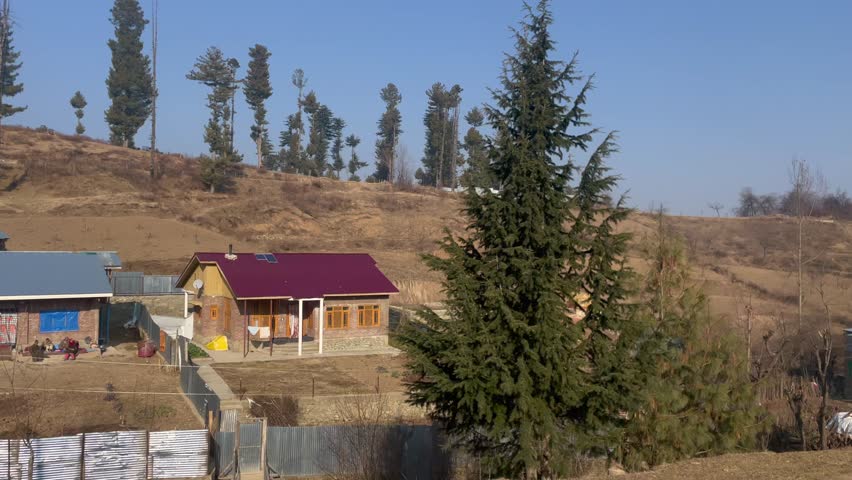 Snow blue on the ground in Srinagar Jammu and Kashmir looks beautiful.