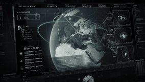 Active Satellite Search Via Futuristic Global Map Interface. Accessible Spying Satellite Surveillance On Futuristic Software Interface. Futuristic Satellite Interface Analyzes City Target Locations. - Powered by Shutterstock - Get 15% off with code: PIKWIZARD15