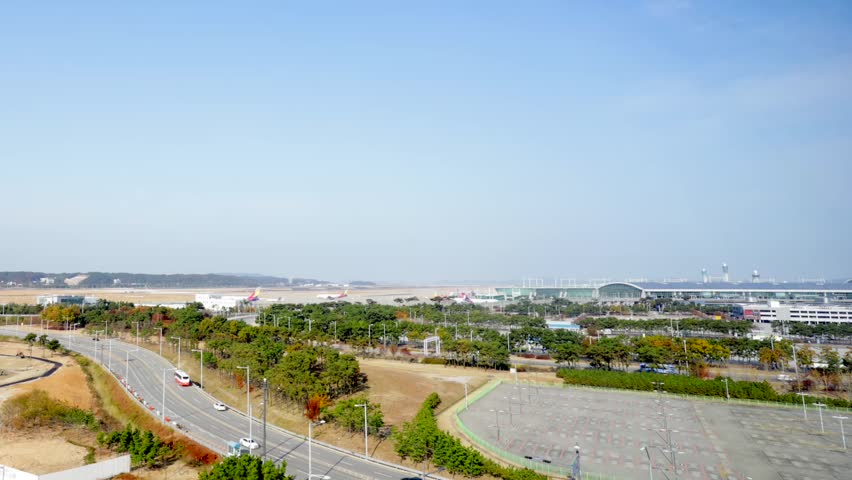 Airport, Time Lapse, Airplane, Korea, Incheon International Airport, Cloud, Sky