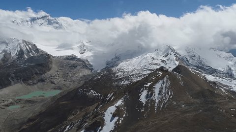 Aerial View Himalayan Mountains Nepal View Stock Footage Video