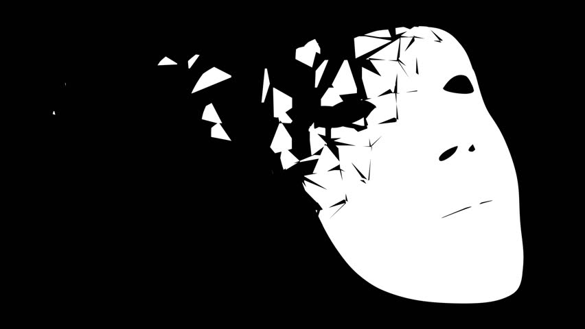 White mask on black background. Illustration. | Shutterstock HD Video #1100461667