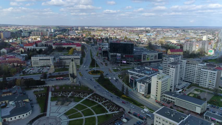 Timelapse Beautiful Panorama Rzeszow Aerial View Poland