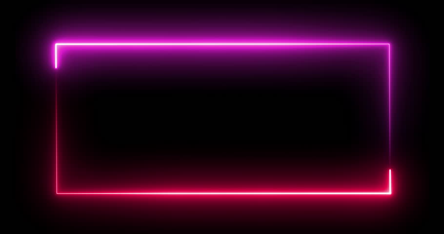 Rectangle of neon light video overlay on black background 4k seamless infitie loop, video effects, template | Shutterstock HD Video #1100466411