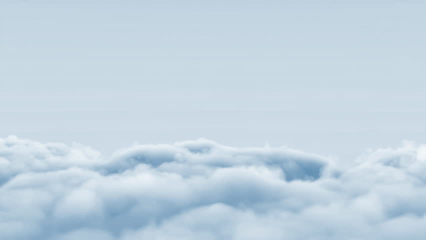 Blue clouds loop moving in the sky, animation 3d soft cloudy heaven stage fluffy cotton candy infinite background