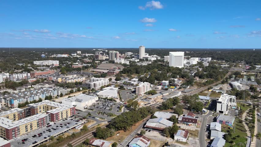Tallahassee Florida Aerial View on a Sunny Day Tracking Left