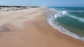 lacanau ocean desert beach plage France Europe nouvelle aquitaine summer vibes nobody one person alone walking dunes sand waves blue south of France surf spot secret paradise protect the sea