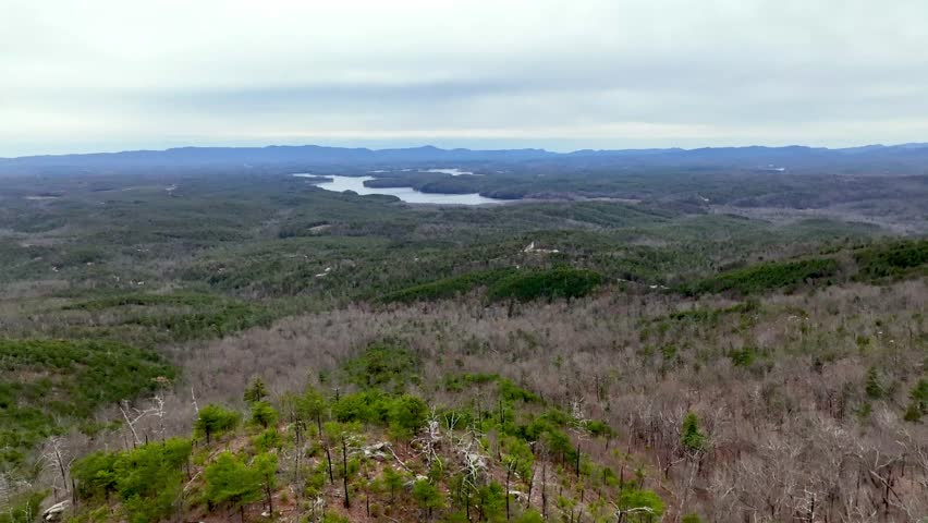 Lake James NC, North Carolina in the distance from the Pisgah National Forest