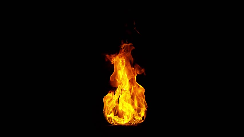 Super Slow Motion Shot of Real Fire Flame Isolated on Black Background at 1000fps. Royalty-Free Stock Footage #1100485455