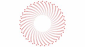 Animated red circles from dots rotating from the center. Looped video. Vector illustration isolated on white background. - Powered by Shutterstock - Get 15% off with code: PIKWIZARD15