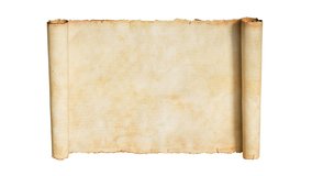 Old paper scroll or parchment animation. Two types of luma matte for background and text. 4k  - Powered by Shutterstock - Get 15% off with code: PIKWIZARD15