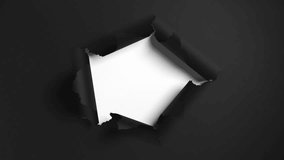 Black paper tearing from center. Luma matte included. 3d animation - Powered by Shutterstock - Get 15% off with code: PIKWIZARD15