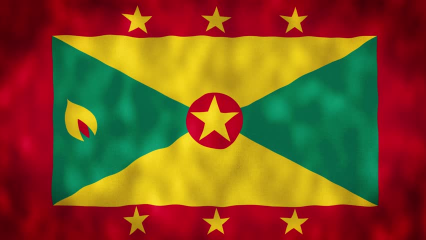 Grenada Waving Flag, Grenada Flag, Flag of Grenada Waving Animation, Grenada Flag 4K Footage.