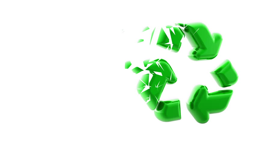 Broken recycle icon isolated in white background. 3D Illustration. | Shutterstock HD Video #1100516613