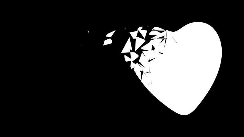 Broken heart shape on black background. Illustration. | Shutterstock HD Video #1100516615