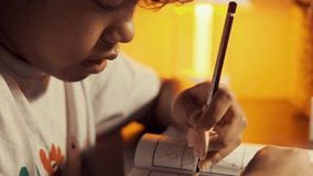 Video of Asian kid girl writing tracing lines with pencil. Prewriting practice to prepare hands for write letters. Children education concept. lowlight shot. - Powered by Shutterstock - Get 15% off with code: PIKWIZARD15