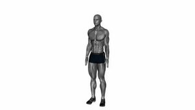 overhead triceps stretch side angle fitness exercise workout animation male muscle highlight demonstration at 4K resolution 60 fps crisp quality for websites, apps, blogs, social media etc.