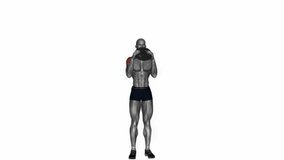 weighted standing shoulder press with plate fitness exercise workout animation male muscle highlight demonstration at 4K resolution 60 fps crisp quality for websites, apps, blogs, social media etc. - Powered by Shutterstock - Get 15% off with code: PIKWIZARD15