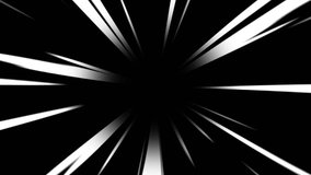 Anime speed line background animation on black