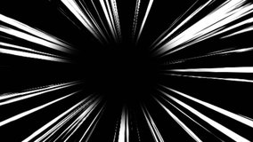 Anime speed line background animation on black