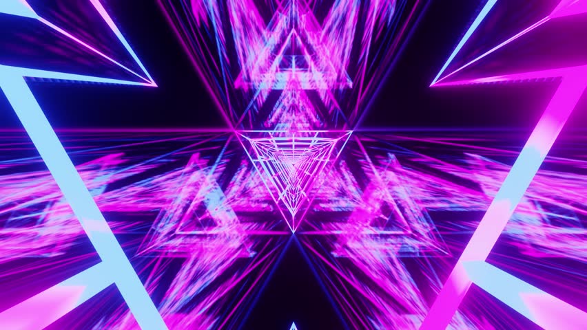 Newest VJ loop tunnel background with blue and purple triangle show | Shutterstock HD Video #1100530169
