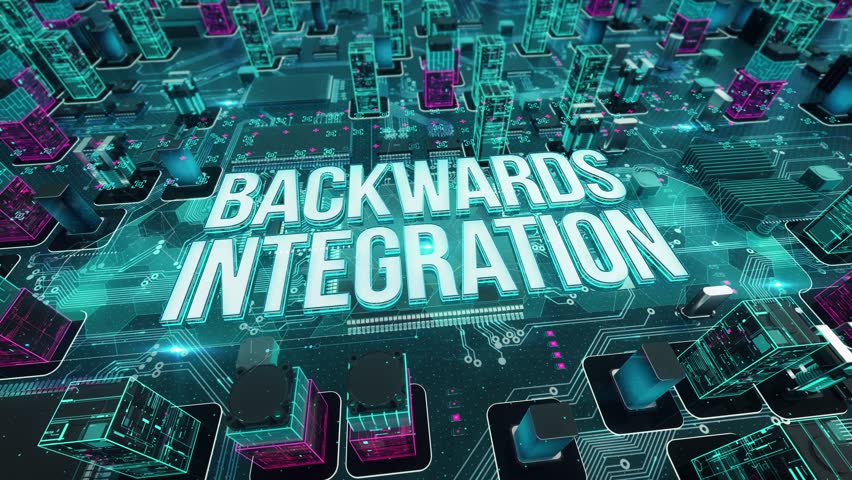 Backwards Integration with digital technology hitech concept. 3D Illustration | Shutterstock HD Video #1100530691