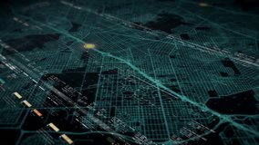 Futuristic motion graphic user interface head up display screen with digital data city map telemetry information display for digital background computer desktop display screen - Powered by Shutterstock - Get 15% off with code: PIKWIZARD15