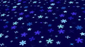 An abstract pattern that moves with geometric elements in the shape of a flower. blue gradient background