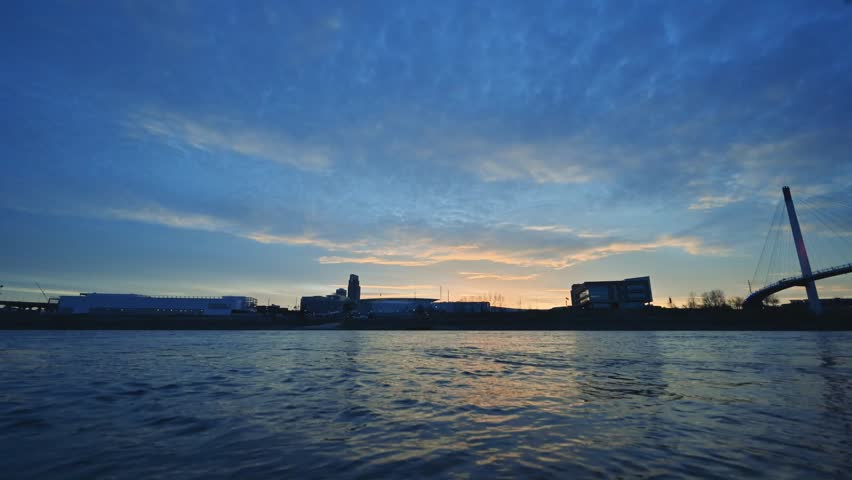 Time lapse of an Omaha skyline sunset from across the missouri river