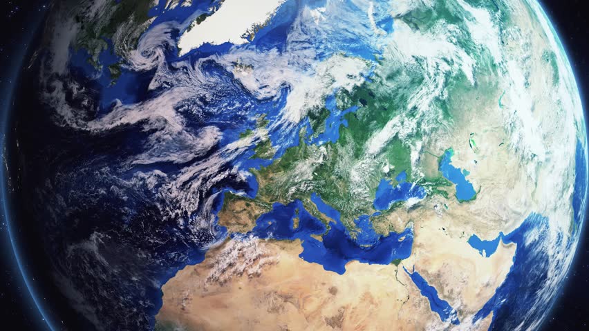 Zoom of the earth from space to the city. 3D Animation. Zoom in to the city Jackson, USA. Stock video footage. 4K