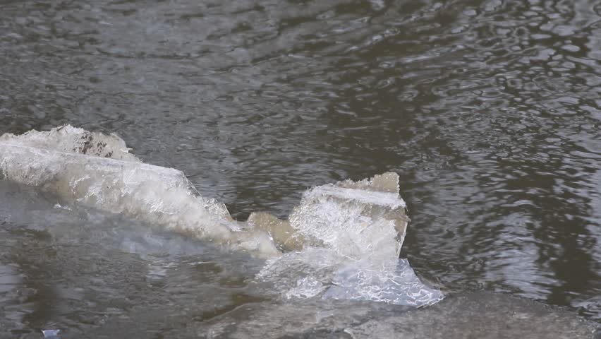 ice on the river in winter