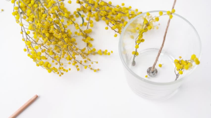 Spring. Creative occupation of candle making. poring melted soy wax to the candle jar | Shutterstock HD Video #1100553075