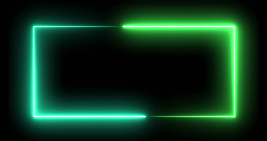 Rectangle of neon light video overlay on black background 4k seamless infitie loop, video effects, template | Shutterstock HD Video #1100560203