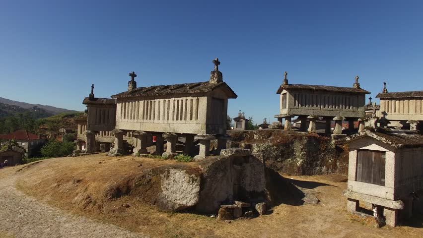 Ancient Graniers in rural Village of Soajo, Portugal