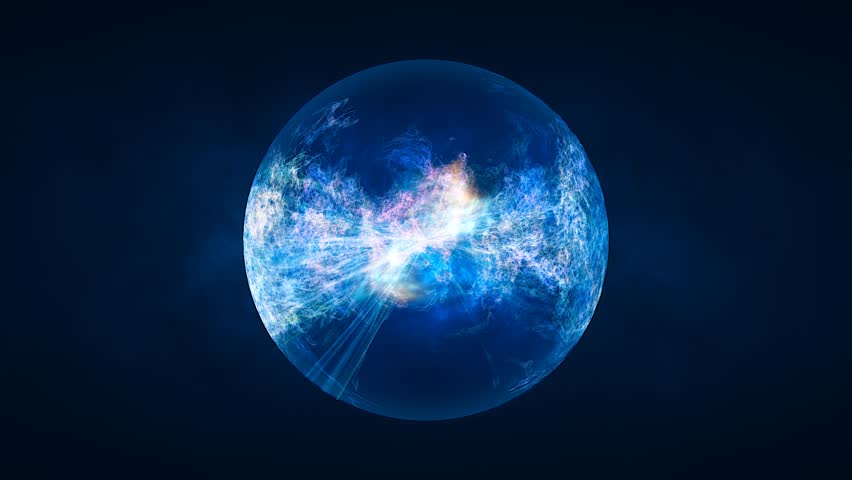 Abstract ball sphere planet energy transparent glass space abstract background. Video 4k, 60 fps | Shutterstock HD Video #1100576001