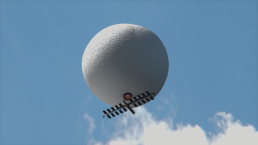 Weather, surveillance and spy balloon in the sky, 3d rendering. Royalty-Free Stock Footage #1100579861