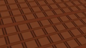 Abstract pattern animated with geometric elements in the form of chocolate. brown gradient background