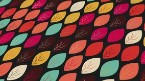 An abstract pattern animated with geometric elements in the form of leaves. multicolored gradient background