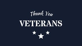 Thank you veterans animation with stars and dark blue background 4K. - Powered by Shutterstock - Get 15% off with code: PIKWIZARD15