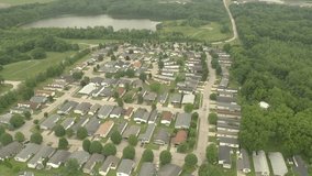 Small town houses drone clip 6.