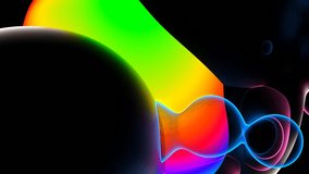 3d render abstract art video animation background with parts of surreal liquid motion connected spheres or balls in soft metal aluminium metal material with neon glowing fluorescent colourful  parts - Powered by Shutterstock - Get 15% off with code: PIKWIZARD15