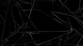 Black and metallic tech triangles abstract background. Seamless looping geometric motion design. Video animation Ultra HD 4K 3840x2160