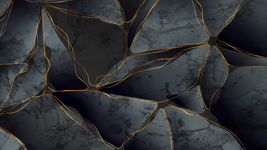 Dark blue and golden tech abstract low poly grunge background. Seamless looping geometric motion design. Video animation Ultra HD 4K 3840x2160 Royalty-Free Stock Footage #1100598697