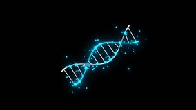 DNA System HUD Medical Element Isolated on Dark Background. 4K Ultra HD Video Motion Graphic Animation. - Powered by Shutterstock - Get 15% off with code: PIKWIZARD15
