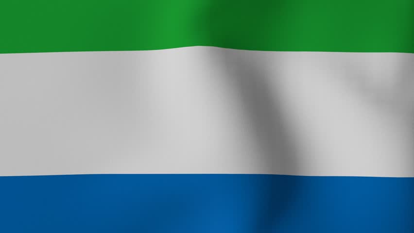 3D Render Animation Charts with increasing trend overlayed on the flag of Sierra Leone