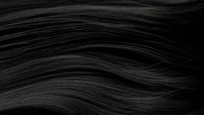 Super slow motion of wavy black hair in detail. Filmed on high speed cinema camera, 1000 fps. Royalty-Free Stock Footage #1100607179