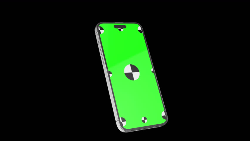 Smartphone green screen rotating on background with Alpha channel. Smartphone motion graphic. 3D rendering. Computer generated image. Easy customizable. 3D Illustration Royalty-Free Stock Footage #1100612195